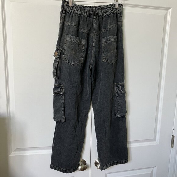 Parsley & Sage Eleanor Cargo Jeans Womens S Faded Black Baggy - Picture 4 of 12